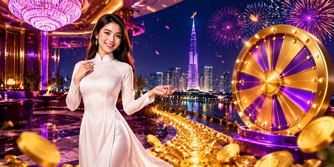 Người dùng Hồ Chí Minh trong áo dài theo dõi lucky draw trên web di động